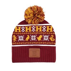 NWT Harry Potter Hogwarts Holiday Pom Beanie Hat - Maroon